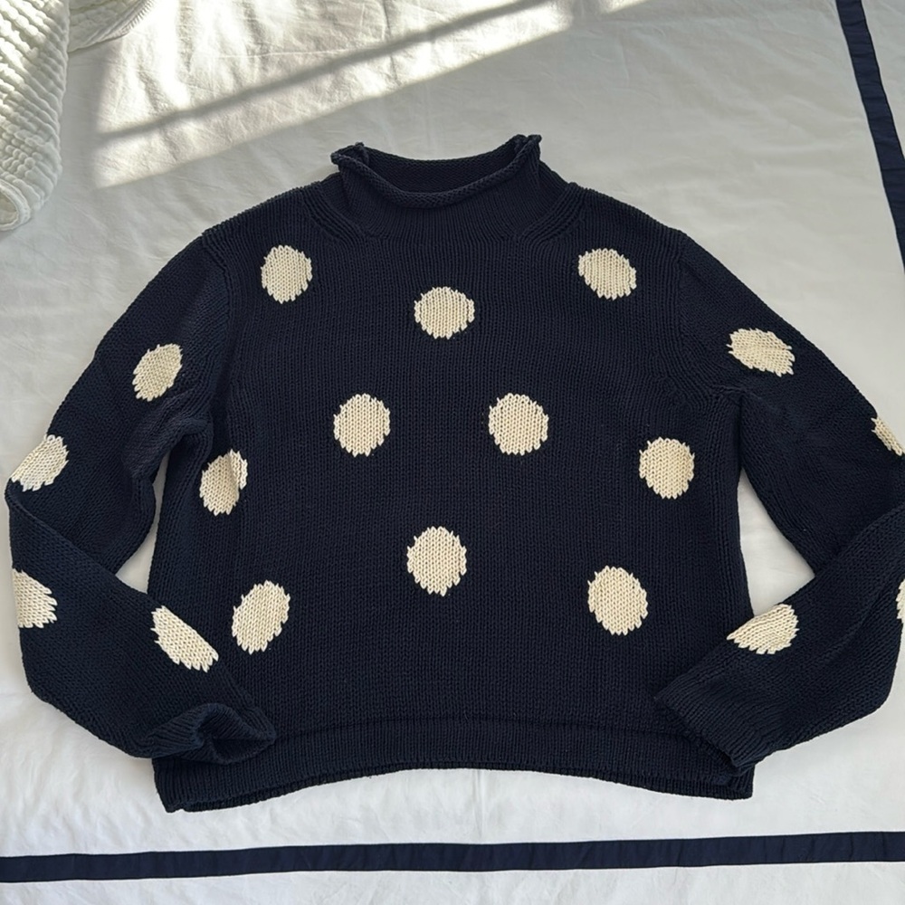 Jcrew roll neck  polka dot sweater